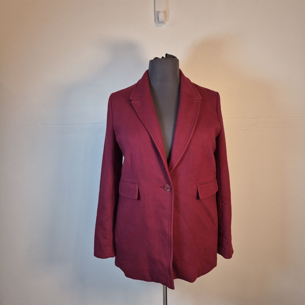 Crown & Ivy Classic Coat Women's Size XL Cranberry Slit Pockets  IMPERFECTIONS